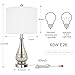 TPAMSWO Glass Table Lamps Set of 2, Modern 23.5” High Hand-Applied Silver Mercury Glass Bedside Lamps, for Bedroom Living Room Home Nightstand Table Lamp(with USB C+A 5V 2.1A Charging Ports)