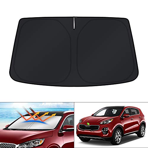Image of KUST Windshield Sun Shade for 2016-2020 Kia Sorento Accessories, Custom Fit Car Front Sunshade Window Sun Visor Protector Foldable Blocks UV Rays Keep Your Car Cooler