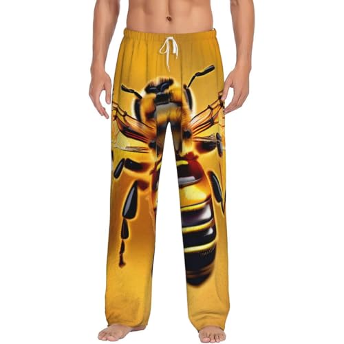 Pantalon de pyjama pour homme en polaire à motif abeille