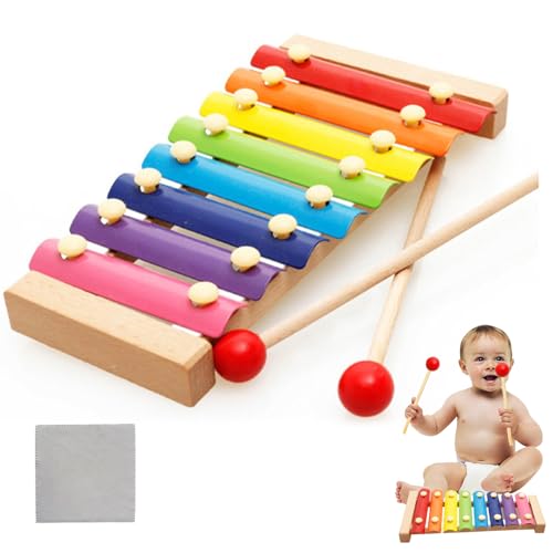 Xilofono,Xilófono de Madera,Xilofono Bebe,Xilofono Infantil,Glockenspiel Colorido Xilófono,Xilofono para Niños,Instrumentos Musicales para Niños,Xilofono Instrumento Musical,Xilófono de Colores