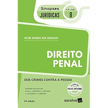 Capa do livro Sinopses - Direito Penal - dos Crimes Contra a Pessoa - Vol. 08 - 23ª Edição 2020