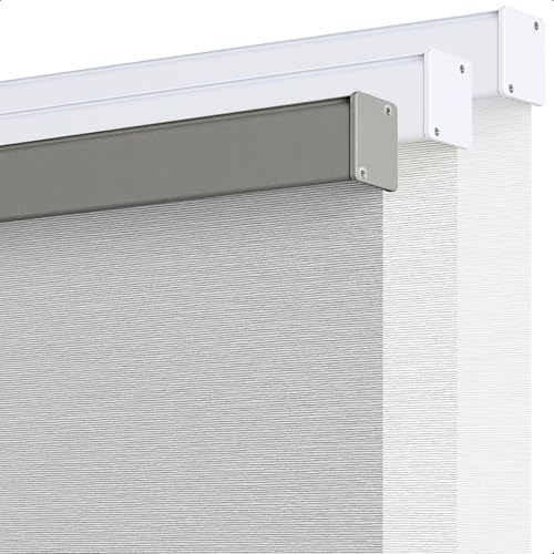 SHECUTE Cordless Blackout Roller Shades for Indoor Windows, Blackout Window Blinds for Home Living Room Bedroom and Office, Roller Window Shades with Square Valance (25”W x 72”L, Light Grey)