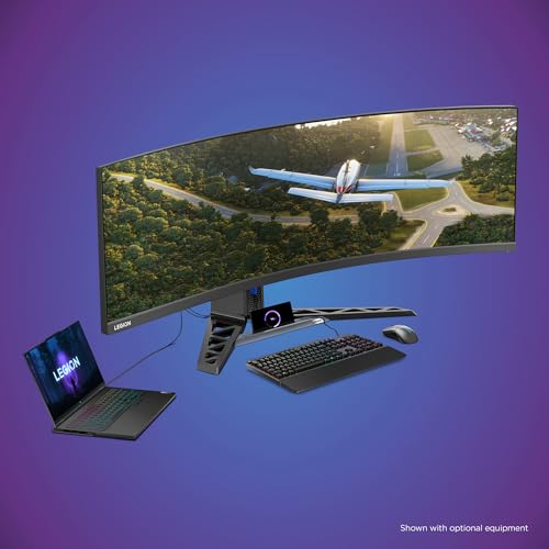 Image of Lenovo Legion R45w-30 Gaming Monitor, 44.5 inch 32:9 Curved, DualQHD Resolution, 170Hz Refresh, 1ms MPRT, AMD FreeSync Premium Pro, HDR400, KVM, USB-C, RJ45, Lift /Tilt /Swivel Stand, 450 nits, Black