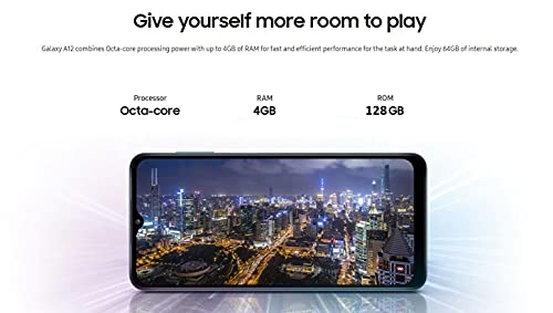 Samsung Galaxy A12 (128GB, 4GB) 6.5" HD+, 48MP Quad Camera, All Day Battery, Dual SIM GSM Unlocked Global 4G Volte (T-Mobile, AT&T, Metro) International Model A127M/DS (w/Fast Car Charger) (Blue) - Image 8