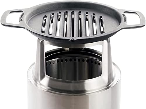 Solo Stove Ranger Grillrost mit Aufsatz, Gusseisen-Grillrost mit Edelstahlaufsatz - Erhöhung von 16,5 cm , Ergänzung für Ranger Feuerstelle, Gewicht: 6,8 kg, Ø 36,2 Cover