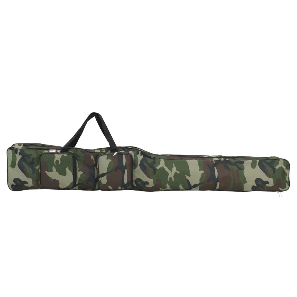 Borsa per canna da pesca nera in tessuto Oxford, organizer per canne da pesca con tracolla regolabile, borsa per il trasporto e custodia per accessori sportivi da pesca, protezione per