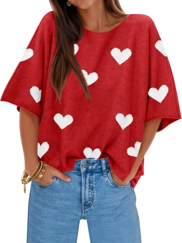 Image of Cicy Bell Womens Half Sleeve Sweaters Oversized Boat Neck Knitted Pullover Sweater Trendy Casual Loose Fit Fall Tops