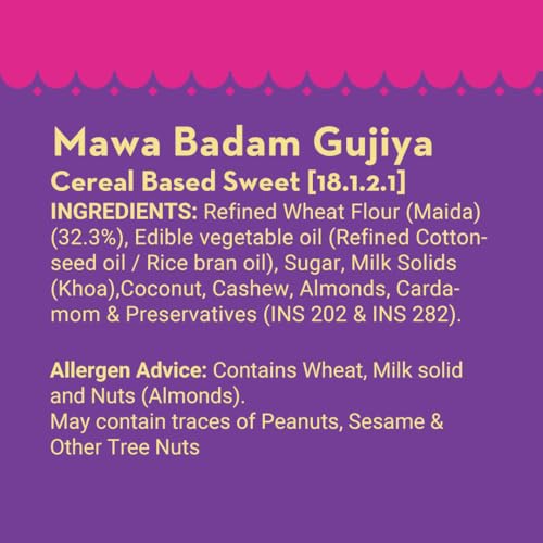 Image of GO DESi - Mawa Badam Gujiya | No Palm Oil | Holi Sweets | Holi Gifting | 400 grams
