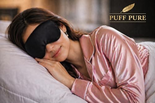 Image of Travelling Sleep Mask Light Blocking Sleeping Eye Mask With Elastic Strap For Deep Sleep, Travel, Meditation, Nap, Airplane And Office Rest Use Blind Fold For Comfortable Sleeping [Purple] (Pack Of 2)