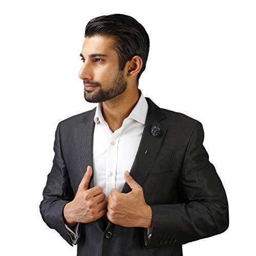 Image of Peluche Crystal Flower Brooch /Lapel Pin for Men