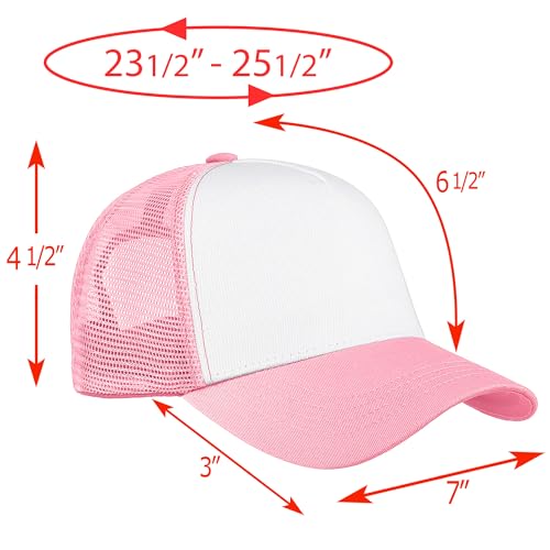 Image of Falari 5-Panel Mesh Baseball Cap, Trucker Hat, Structured Plain Design, Cotton, Adjustable Size