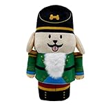 Woof² Nutcracker Treat-Dispensing Soft Plush Squeaky Pet Toy - Christmas/X’Mas Festive Enrichment Gift, Durable Cute&Fun Toy for Interactive Play,Hide Food for Nose-Work Puzzle, Small Medium Dogs