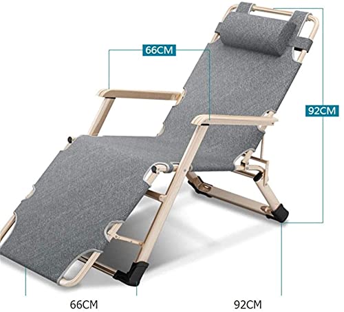Chaise d'extérieur inclinable pliante avec oreiller appui-tête ergonomique - 4