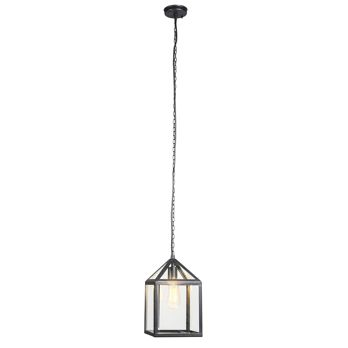 Qazqa amsterdam - Lampada a sospensione rustico - 1 luce - L 210 mm - Nero - Moderno,rustico - Illuminazione esterna
