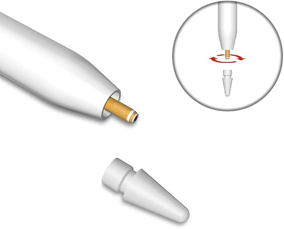 TITACUTE Apple Kalem Uçları 2'li Paket, iPencil Uç Ekstra Stylus Yedek Uçlar iPad Pro Apple Pencil 2/ Apple Pencil ile Uyumlu