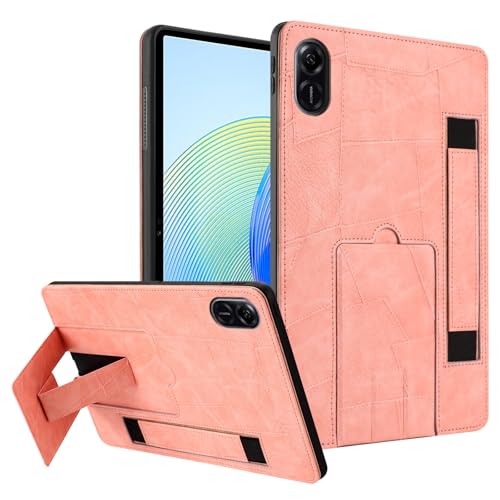 Coque Honor Pad X9 11.5 en cuir rétro rose avec béquille et dragonne