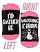 InnoBeta Korean Gifts Socks for Women, One Size Crew Socks for K Drama K Pop Lovers Korean Friends for Birthday, I'd Rather be Watching K Drama