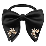 Qutdiuzy Oversized Bow Ties for Men, Pre-tied Mens Bow Tie with Flower Decoration Butterfly Bowtie Men for Wedding Party
