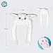 Bunny Hat - Cute Animal Hat, Plush Hat,Very Interesting is That The Ear Can Move Up and Down (white pink 2 paw send by random)