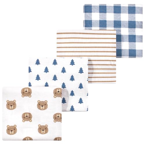 Image of Luvable Friends Little Treasure Flannel Receiving Blankets 4pk