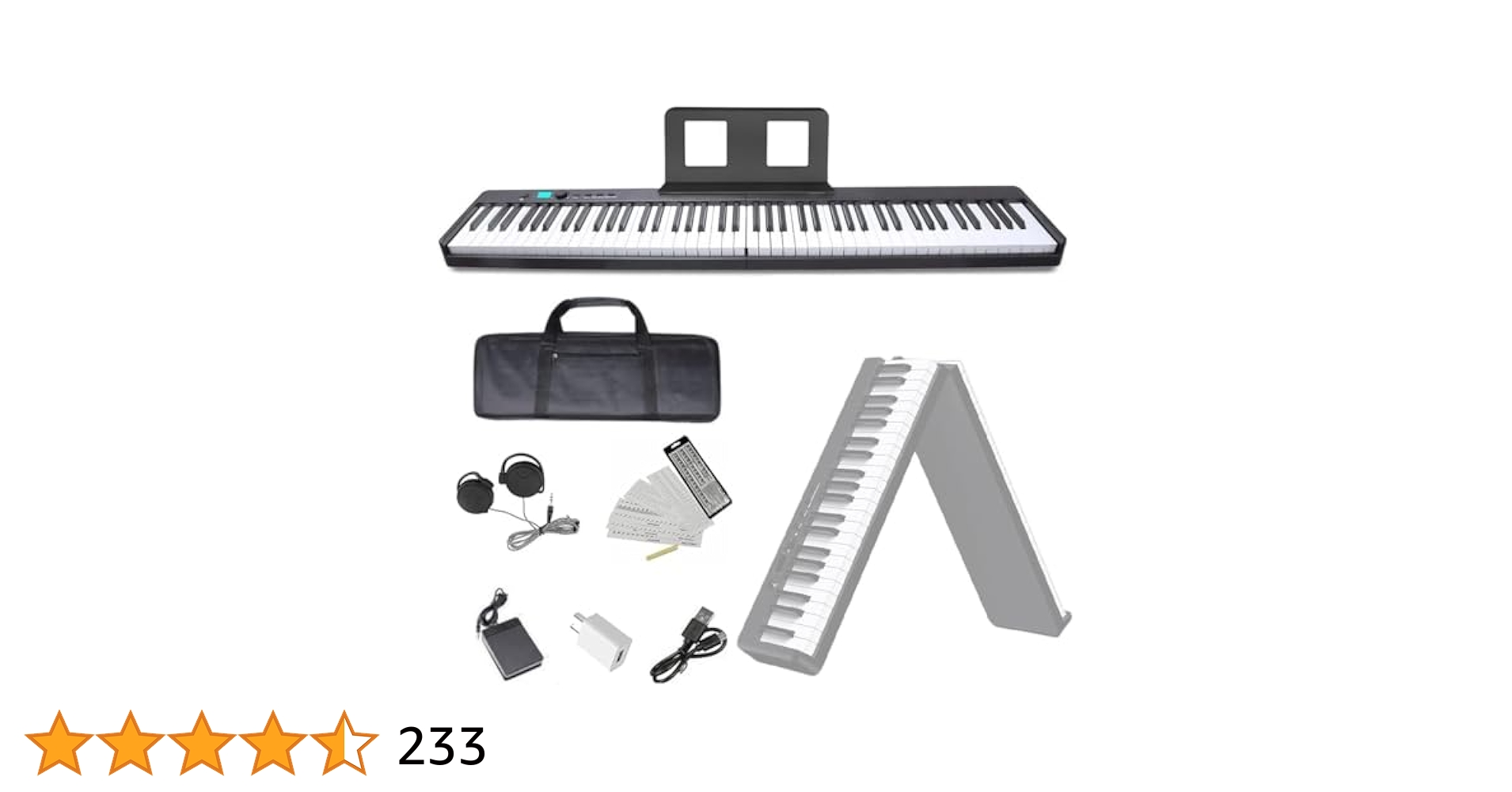 Amazon | ニコマク NikoMaku 電子ピアノ 88鍵盤 折り畳み式 SWAN