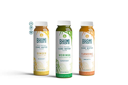 Bhoomi Cane Water Elixirs | 3 Flavors | Ginger - Turmeric - Moringa