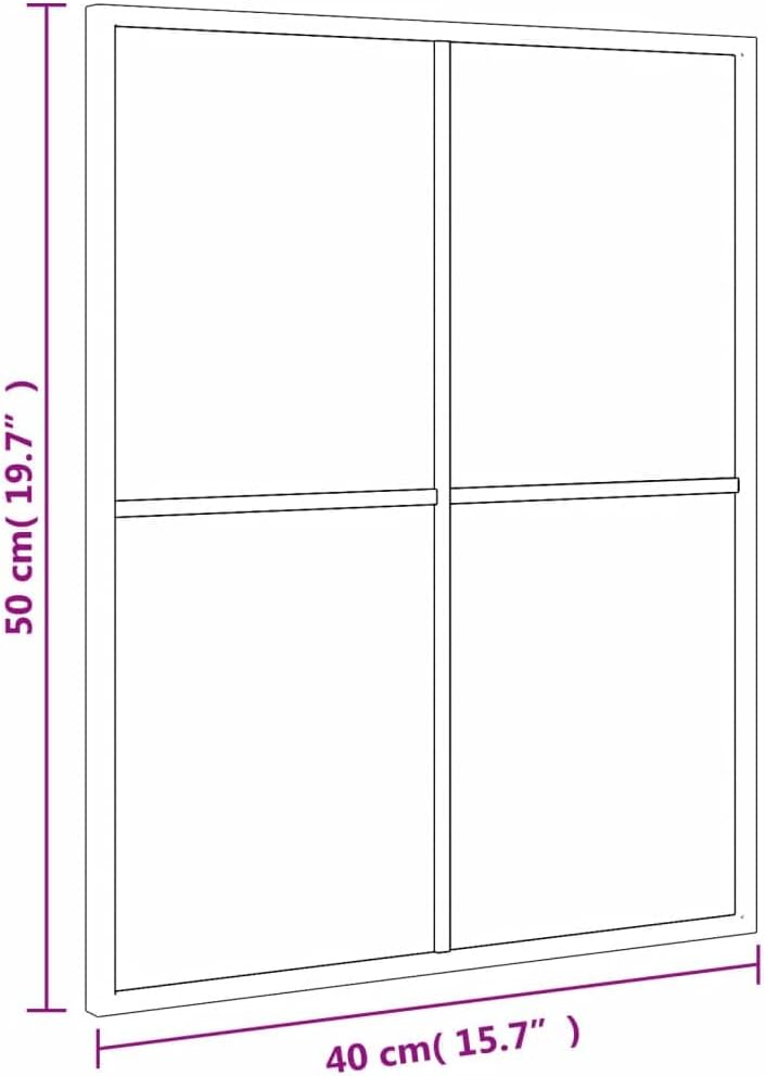 vidaXL Mirror, Wall Mounted Vanity Mirror, Decorative Hanging Mirror for Bathroom Bedroom Living Room, Make up Mirror, Black Rectangle Iron