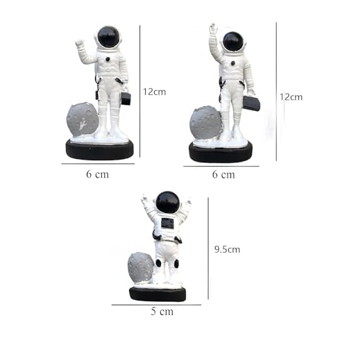 Image of Xtore 3 pcs Astronaut Statues for Home Decor (Pack of 3, Black & White)