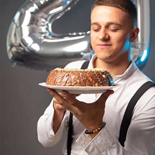 Cogu 21St Birthday Gifts Adjustable Bracelet For Him, Natural Tiger's Eye Stone Adjustable Bracelet Gifts For Men #TOP5