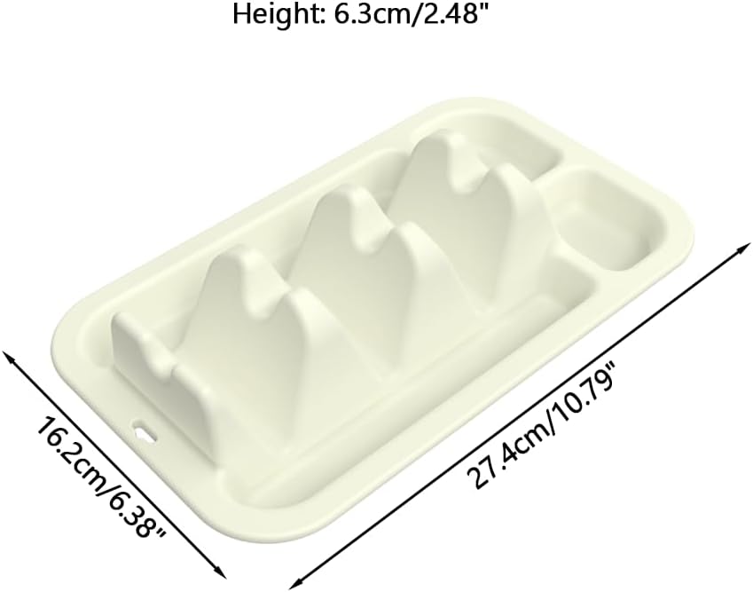 Silicone Taco Holders,2 PCS 3 Separate Slots Tortilla Holders with Hanging Hole for Kitchen Microwave Oven Air Fryer