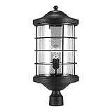 Sea Gull Lighting 8224401-12 Sauganash One-Light Outdoor Post Lantern with Clear Seeded Glass Diffus