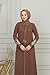istanbul styles Women's Embroidered Sleeves Abaya and Embroidered On The Side of The Zipper Long Sleeve Floor Length Turkish Islamic Fashion (Brown, XX-Large)