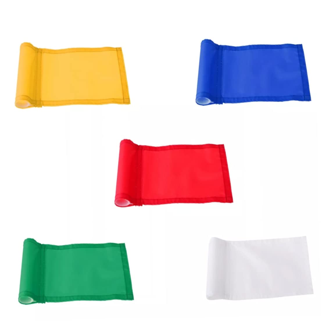 5 Stück Nylon-Golf-Putting-Green-Flaggen, 18 x 12 cm großes Trainingsloch-Pole-Cup-Banner zum Üben
