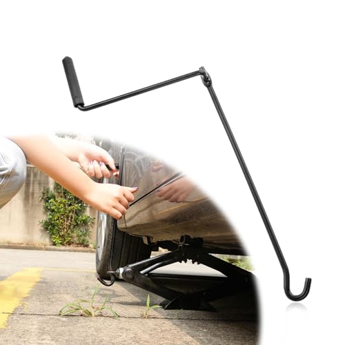 ZNDAW Car Scissor Lift Jack Crank Handle, Steel Tire Wheel Lug Handle Wrench Auto Repair Tool, Labor-Saving Scissor Jack Hand Crank Wheel Spanner for Cars Trucks Vans, Car Accessories