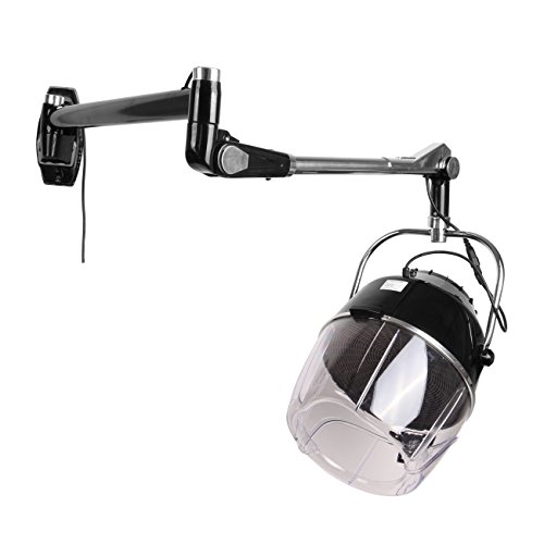 Youwise Wall Mounted Hair Dryer With Swivel Arm, Adjustable 900W Hooded Hair Dryer With Timer, Professional Beauty Salon Equipment For Home Salon Spa Fast Drying Black #TOP1