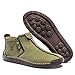 FLYLAND Men's Casual Leather Handmade Shoes Fashion Sneakers Ankle Chukka Boots Lightweight Mid-top Dress Shoes Walking Driving Shoes Amy Green 10