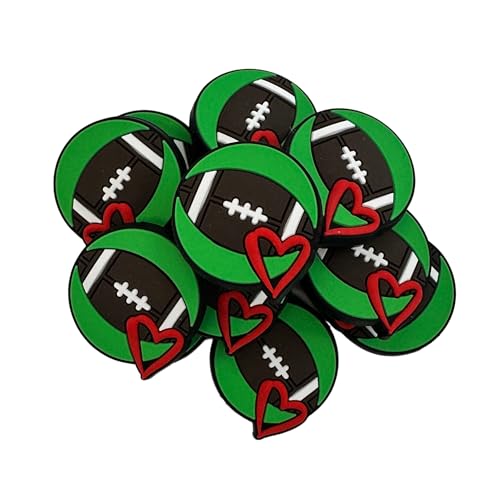 Perles focales en silicone vert football pour loisirs créatifs sans produits nocifs