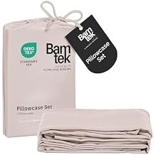 Pillow Cases King Size Set of 2 Pillowcases 100% Viscose from Bamboo Cooling Pillowcases, Soft & Breathable Pillow Case with Envelope Closure, Pink Pillow Cases Blush
