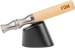 FÜM Prominent Flavored Air Device | Naturally Switch from Bad Habits | Maple Barrel and Stainless Steel Mouthpiece with Base - Weighted, Magnetic Stand in Onyx Black for Flavored Air Device