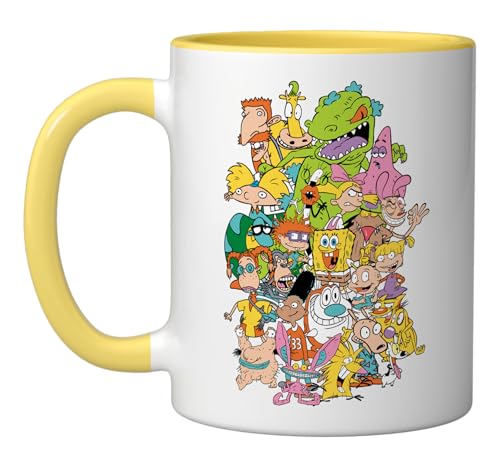Taza de cerámica Nick 90s lanzamiento bicolor amarillo miniatura 1