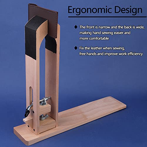 Image of Lunarm Stitching Pony Leather Stitching Pony Table Desktop Working Clamp | Beech Hardwood Stitching Pony for Leather Working Leathercraft, DIY Projects, Shoe Repair, Harness /Saddlery Work
