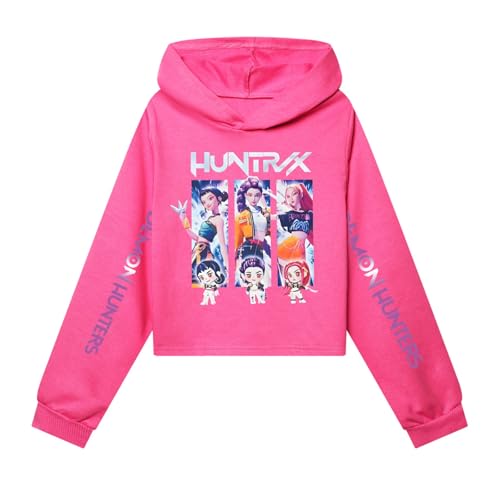 Generisch Kpop D-emoms H-unters Hoodie Niña Crop K-pop Sudadera con Capucha Cuello...