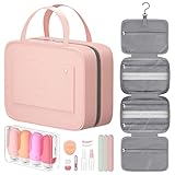 Morfone Travel Toiletry Bag with Leak Proof Bottles, Hanging Travel Makeup Organizer with TSA Approv