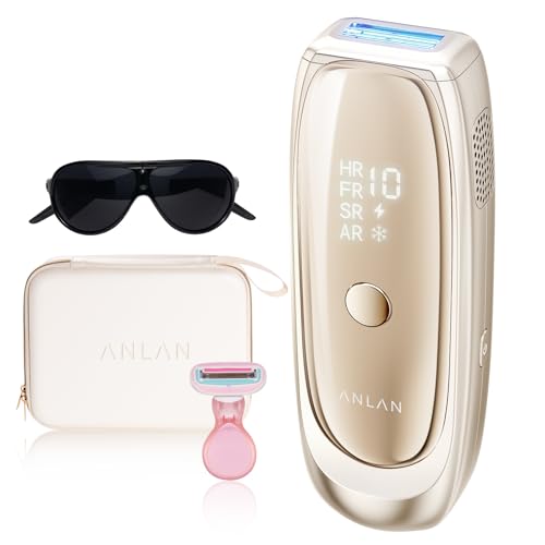 ANLAN Doble 5 Pulses de Luz IPL Depiladora Laser con Función de Refrigeración, 26J Depiladora Luz Pulsada, 1200NM Depiladora Mujer/Hombre Con Funda, 4 modos de disparo,Bikini, Axilas, Cara, Cuerpo