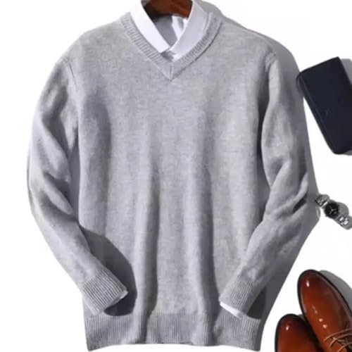 Cashmere Cotton Blend V Neck Pullover Sweater Mens Winter Fashion Male Wool Knitwear Comfortable2