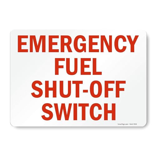 Interrupteur d'arrêt d'urgence panneau aluminium de sécurité 25x35 cm