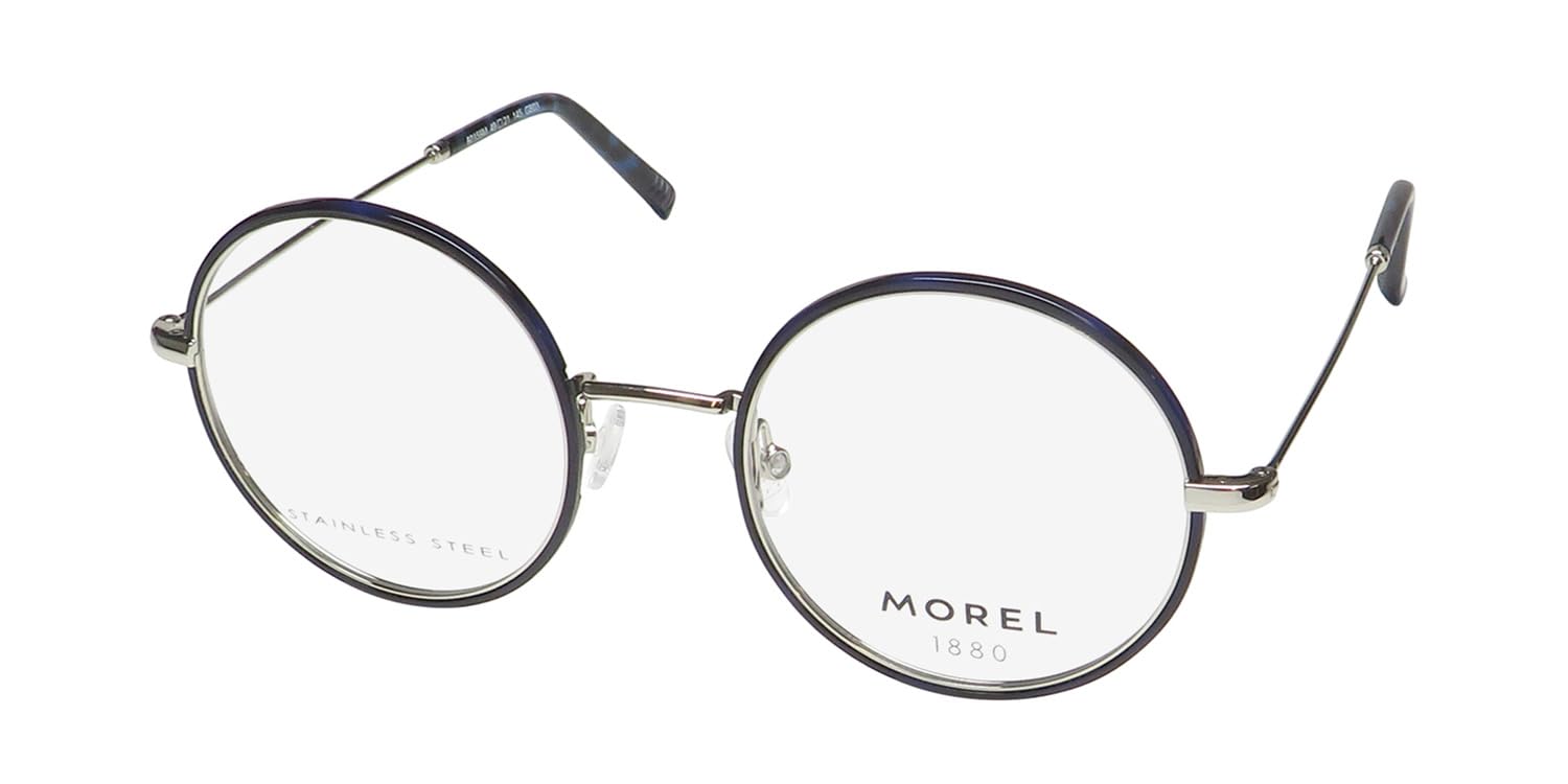 Photo 1 of Marius Morel 1880 60159m Eyeglass Frame/Glasses Round Lenses French Designer Hot [49-21-145, blue/silver]