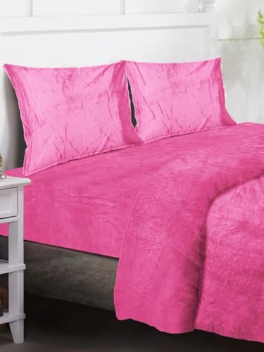 Image of Amazing Super Soft Double Bed Woollen Quilt Cover, 310TC Warm Duvet Cover, Woolen Duvet Cover /Rajai Cover /Blanket Cover /Quilt Cover King Size=90x100 Inches, Winter Blanket Cover (Baby Pink)