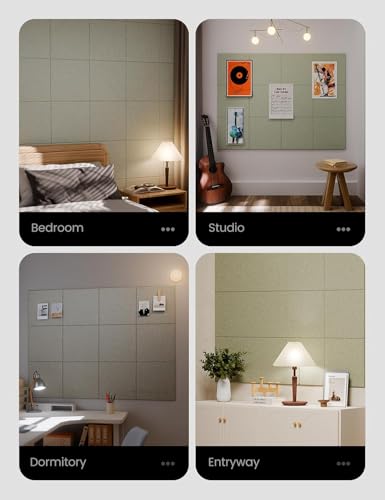 Image of Climberty 8 Pcs Felt Bulletin Board Tiles 30x30cm Self Adhesive Soft Boards for Wall, Soundproof Blanket Pin Board with 50 Pushpins for Notes Photos Decor (Teal Green)