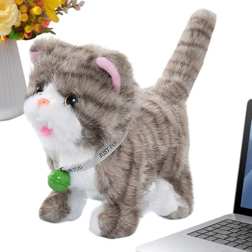 Electric Walking Cat | 17cm Interactive Pretend Play,Talking Musical Kitten Electronic Pet | for Boys Girls Preschoolers Teens Children Pet Lovers Christmas Birthday